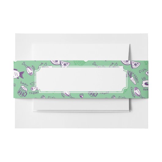 Patroon met voedsel uitnodigingen wikkel (Voorkant Voorbeeld)