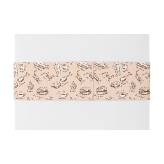 Patroon met voedsel uitnodigingen wikkel (Achterkant Voorbeeld)