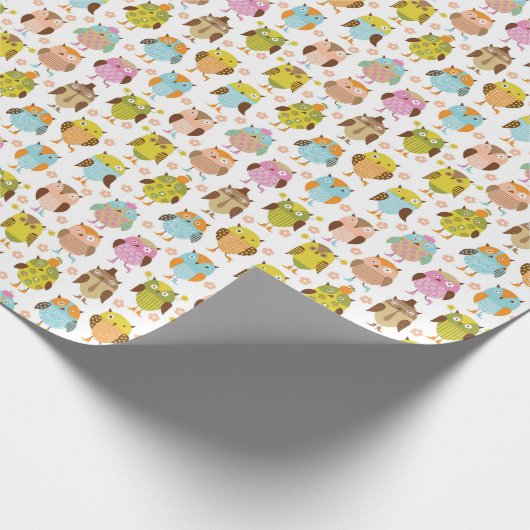 patroon met vogels cadeaupapier (Hoek)