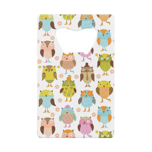 patroon met vogels creditkaart flessenopener (Voorkant)