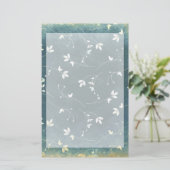  patroon met vogels en bladeren briefpapier (Staand voorkant)