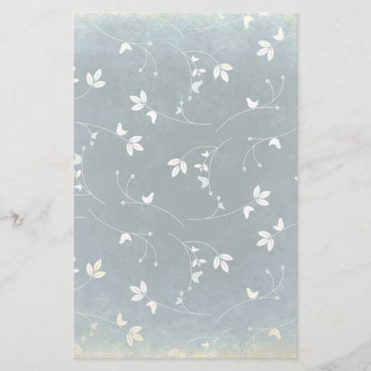  patroon met vogels en bladeren briefpapier (Voorkant)