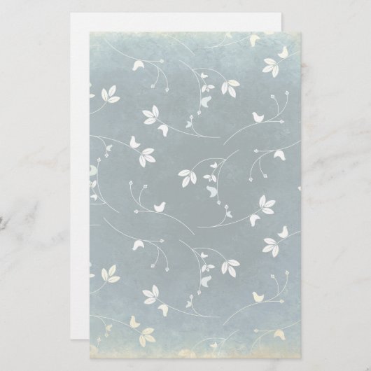  patroon met vogels en bladeren briefpapier (Voorkant / Achterkant)