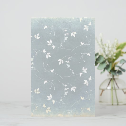  patroon met vogels en bladeren briefpapier (Staand voorkant)