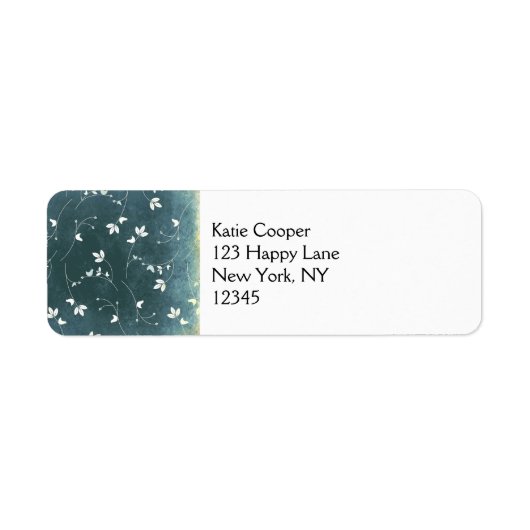  patroon met vogels en bladeren etiket (Voorkant)