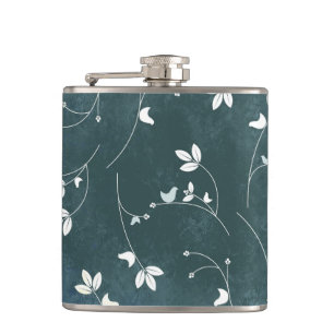  patroon met vogels en bladeren heupfles