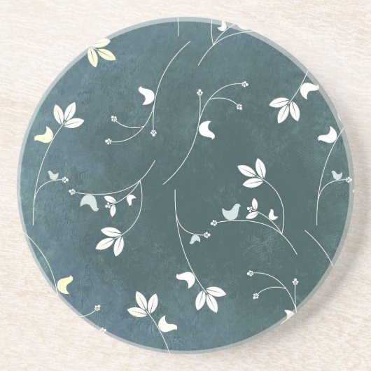 patroon met vogels en bladeren zandsteen onderzetter (Voorkant)