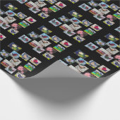 Patroon met vogels en bloemen gooien kussen cadeaupapier (Hoek)