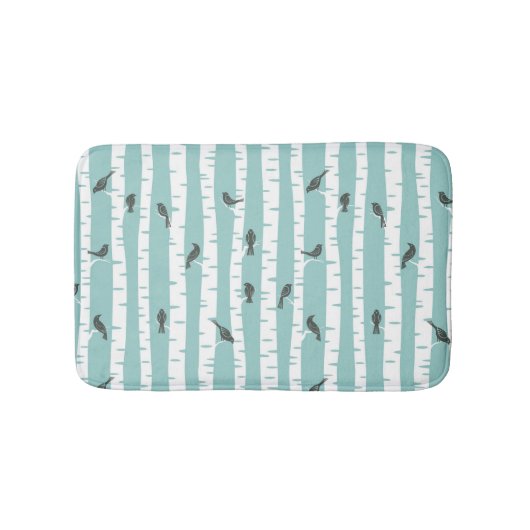 Patroon met vogels en bomen badmat (Voorkant)