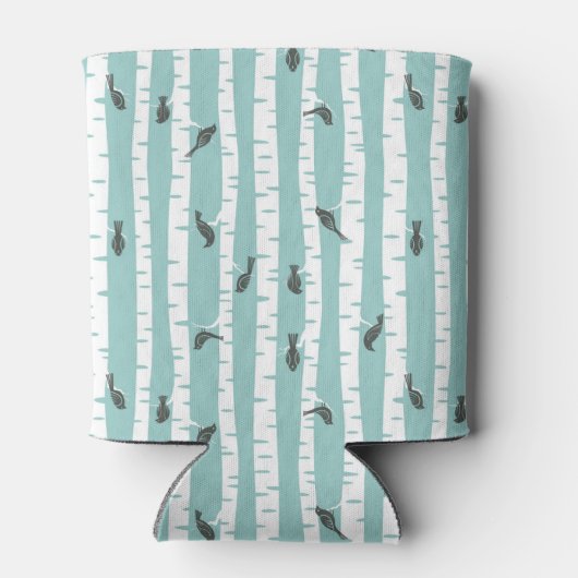 Patroon met vogels en bomen blikjeskoeler (Achterkant)