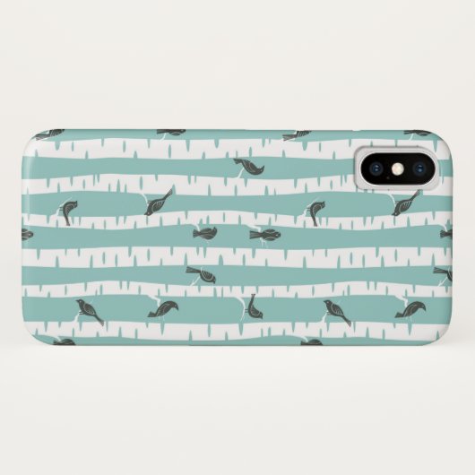 Patroon met vogels en bomen Case-Mate iPhone case (Achterkant (horizontaal))