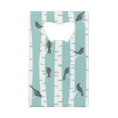 Patroon met vogels en bomen creditkaart flessenopener (Achterkant)