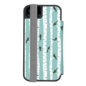 Patroon met vogels en bomen incipio iPhone portemonnee hoesje (Agenda Achterkant)