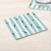 Patroon met vogels en bomen kartonnen onderzetters (Schuin)