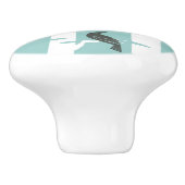 Patroon met vogels en bomen keramische knop (Zijkant)