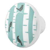 Patroon met vogels en bomen keramische knop (Rechts)