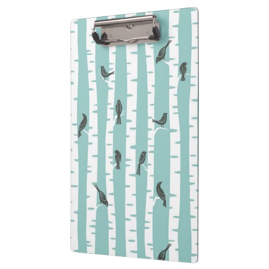Patroon met vogels en bomen klembord (Links)