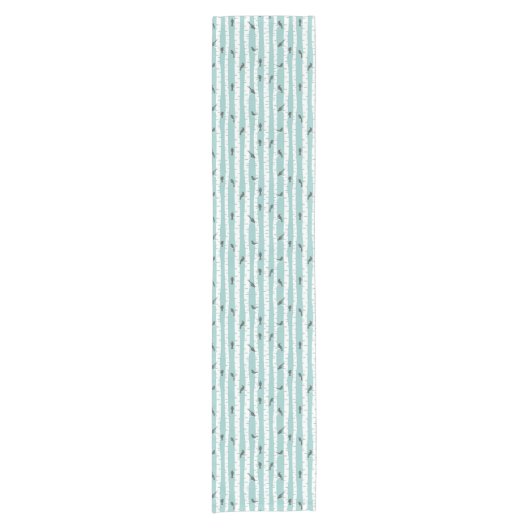 Patroon met vogels en bomen korte tafelloper (Voorkant)