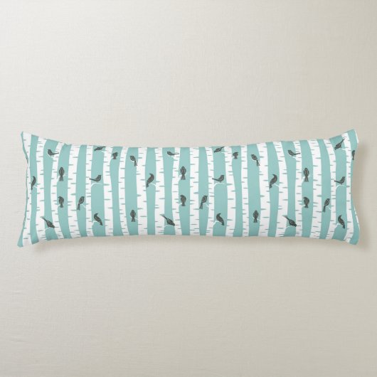 Patroon met vogels en bomen lichaamskussen (Voorkant)