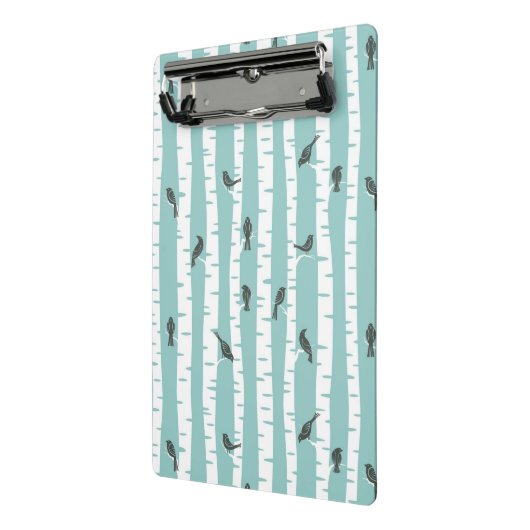 Patroon met vogels en bomen mini klembord (Angled2)