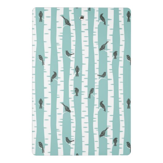 Patroon met vogels en bomen mini klembord (Achterkant)