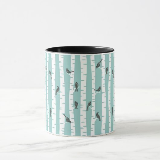 Patroon met vogels en bomen mok (Midden)