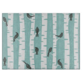 Patroon met vogels en bomen snijplank (Voorkant)