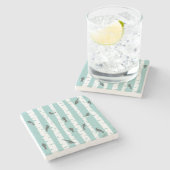 Patroon met vogels en bomen stenen onderzetter (Zijkant)