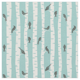 Patroon met vogels en bomen stof