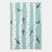 Patroon met vogels en bomen theedoek (Verticaal)