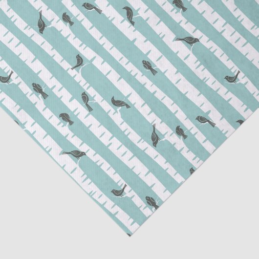 Patroon met vogels en bomen tissuepapier (Detail)