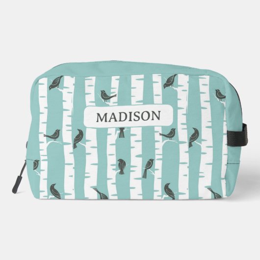 Patroon met vogels en bomen toilettasje (Achterkant)
