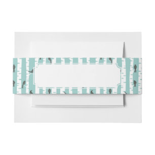 Patroon met vogels en bomen uitnodigingen wikkel