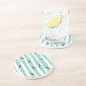 Patroon met vogels en bomen zandsteen onderzetter (Zijkant)