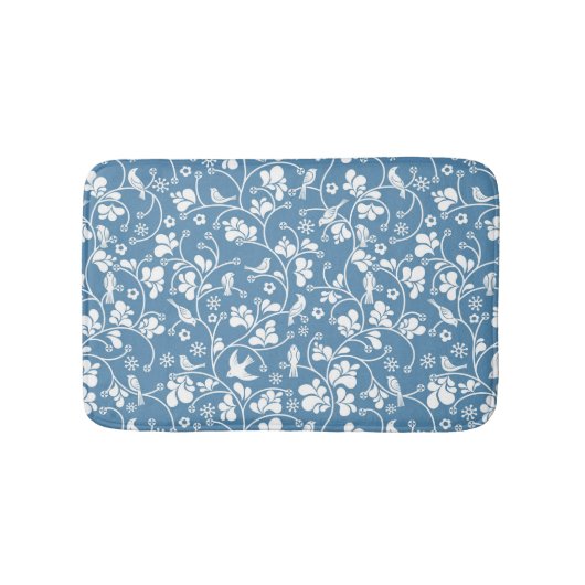 patroon met vogels en planten sierbloem badmat (Voorkant)