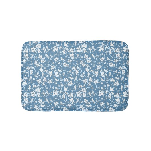 patroon met vogels en planten sierbloem badmat (Voorkant)