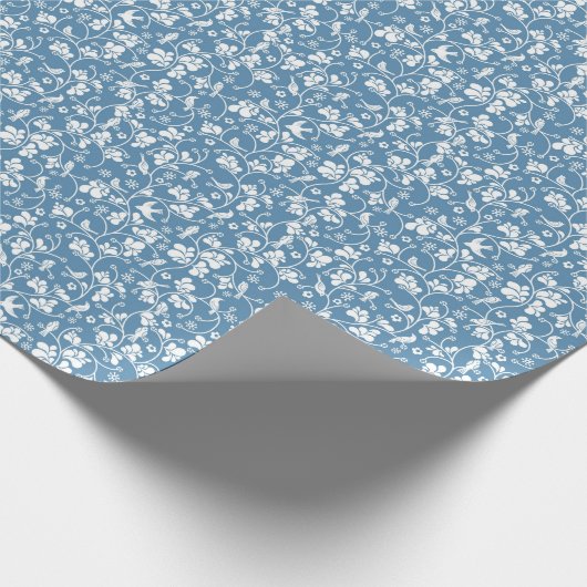 patroon met vogels en planten sierbloem cadeaupapier (Hoek)