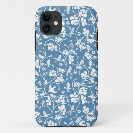 patroon met vogels en planten sierbloem Case-Mate iPhone case (Achterkant)