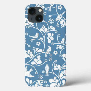 patroon met vogels en planten sierbloem Case-Mate iPhone case