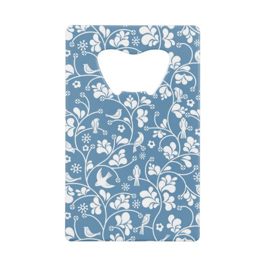 patroon met vogels en planten sierbloem creditkaart flessenopener (Voorkant)