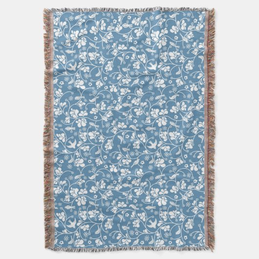 patroon met vogels en planten sierbloem deken (Voorkant Verticaal)