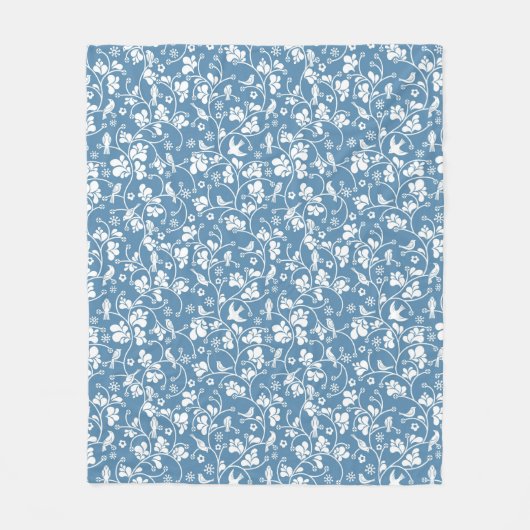 patroon met vogels en planten sierbloem fleece deken (Voorkant)