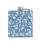 patroon met vogels en planten sierbloem heupfles (Achterkant)