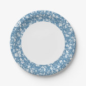 patroon met vogels en planten sierbloem papieren bordje (Voorkant)