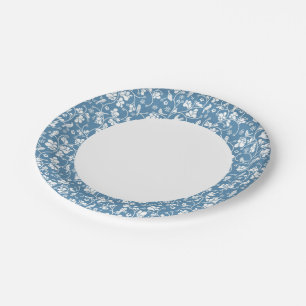 patroon met vogels en planten sierbloem papieren bordje