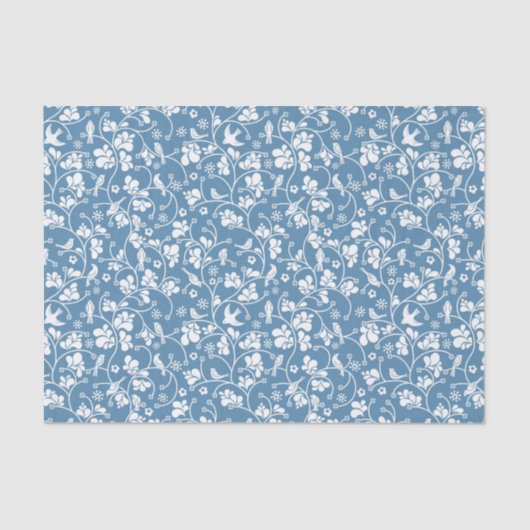 patroon met vogels en planten sierbloem tissuepapier (Voorkant)