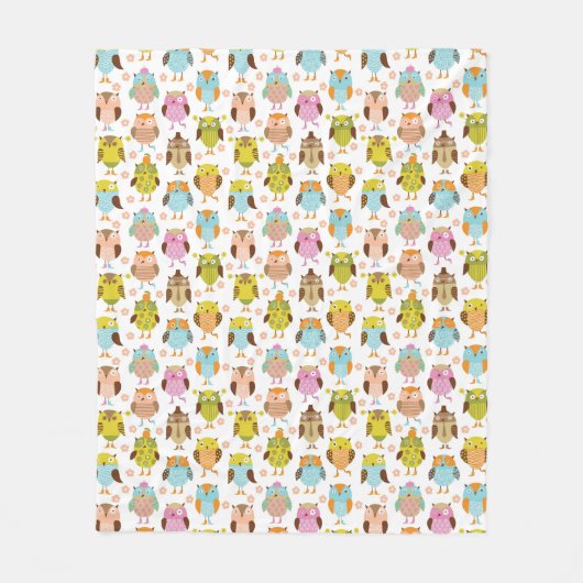 patroon met vogels fleece deken (Voorkant)