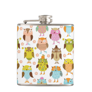 patroon met vogels heupfles
