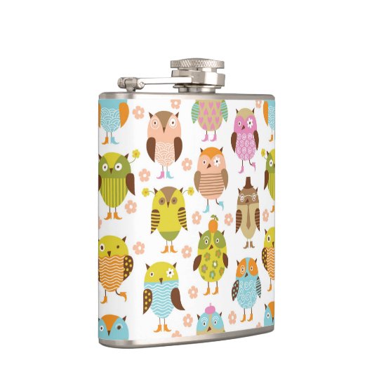 patroon met vogels heupfles (Rechts)