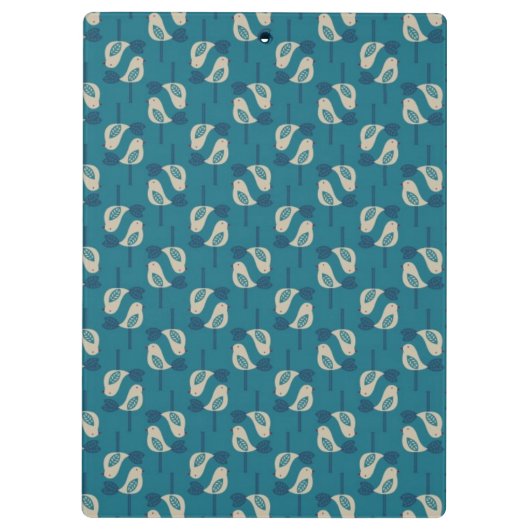 patroon met vogels klembord (Achterkant)